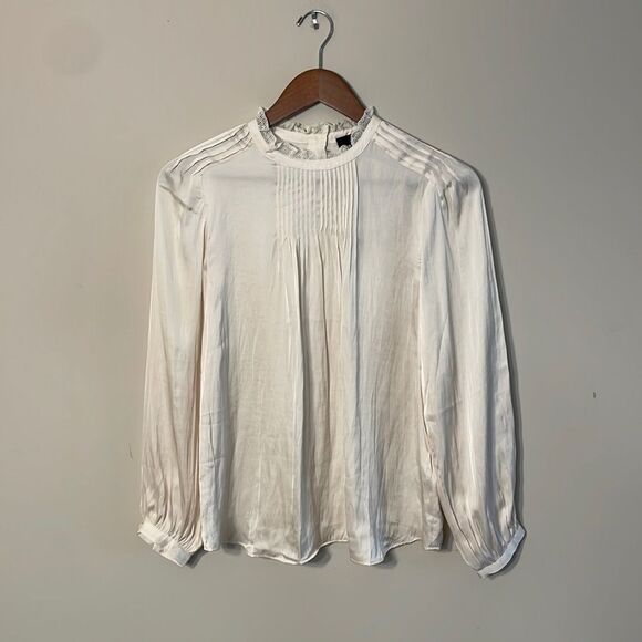 NWT J. Crew Ruffle-neck drapey top XS - Picture 2 of 11